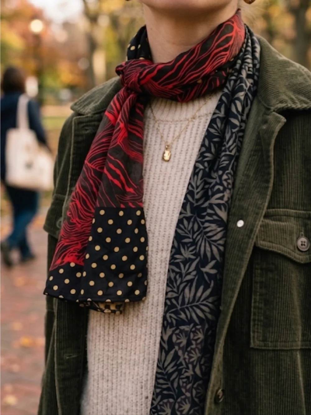 Kanta 100% Viscose Multi-Pattern Scarf | Polka Dot & Botanical Print 2-Layer